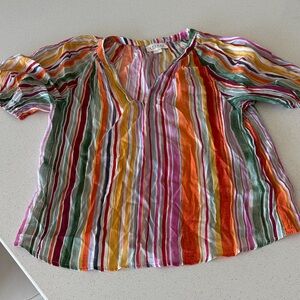 Velvet by Graham & Spencer Multicolor Striped Blouse